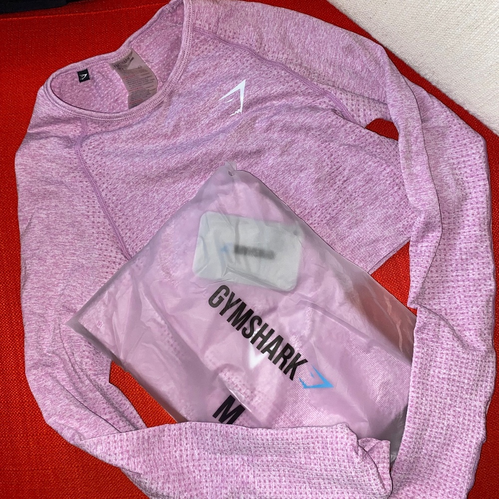 Gymshark Pink Long Sleeve Seamless Top